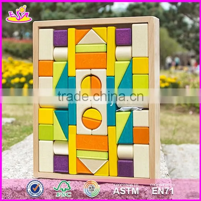 2017 New design best construction natural wooden building toys for children W13A132