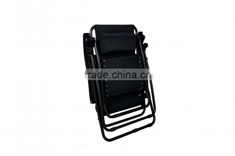 2 Pack Garden Folding Black Infinity Zero Gravity Lounge Chair