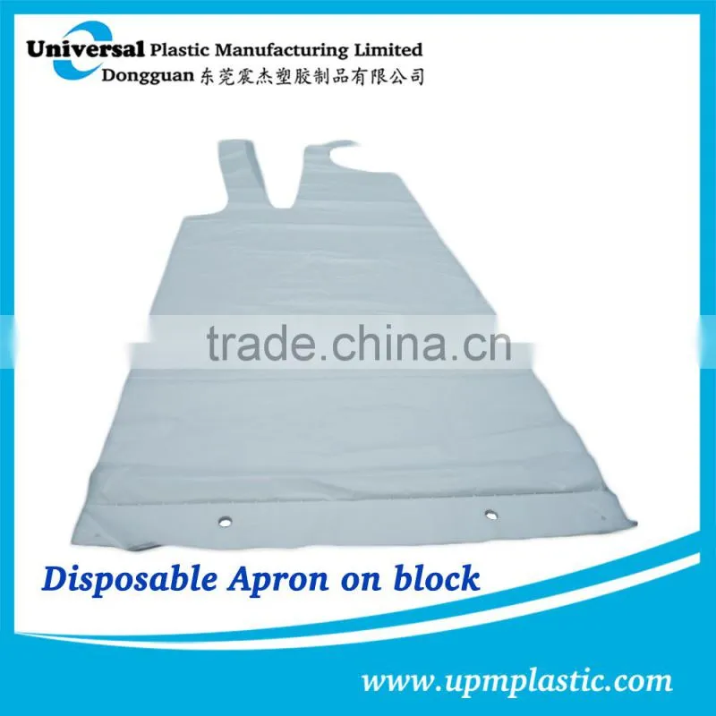 Disposable one time used food processing plastic LDPE aprons
