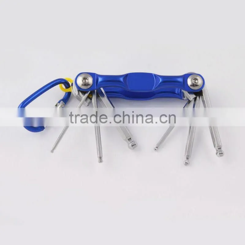 2014 new Stock pocket mini multi aluminium oxide promotion bike keychain tools 604-6A