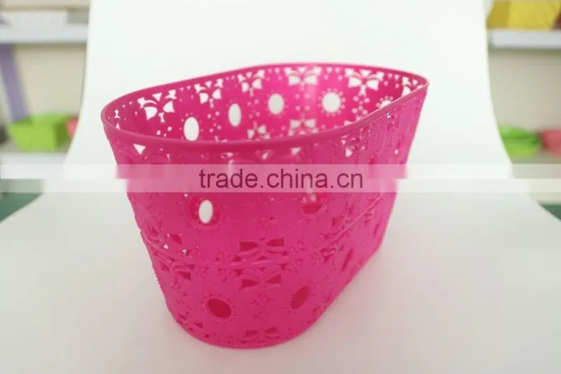2016 New Type plastic pp storage basket with sunflower