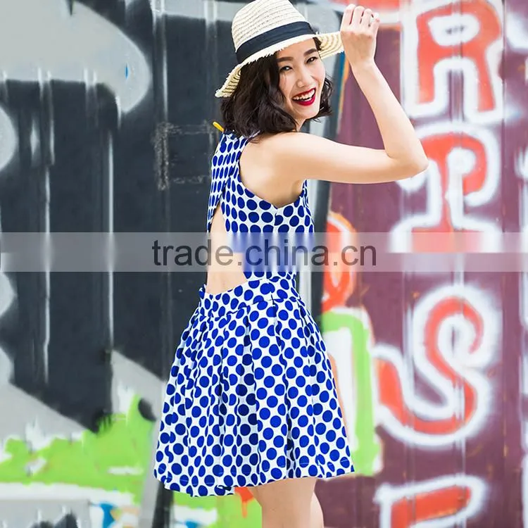 wholesale fashion hot sexy women beach party dresses , lasted designs of halter casual lady summer dress