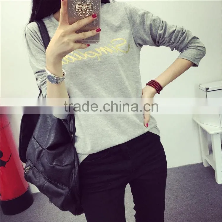 2015 new wholesale women fashion t-shirt design for ladies