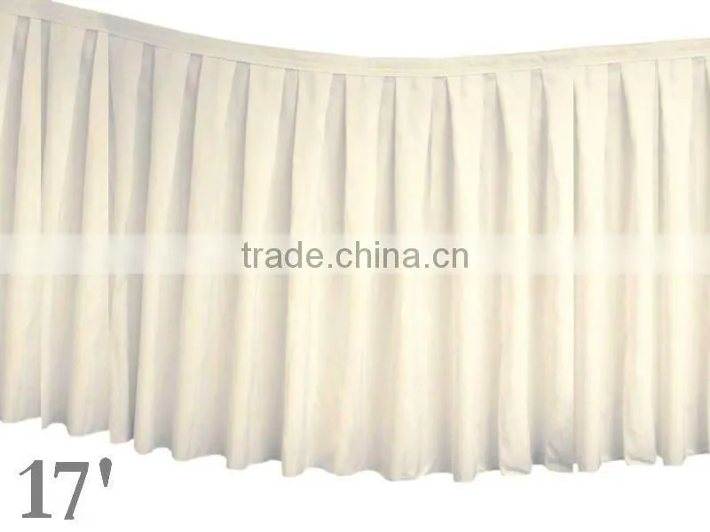 100% polyester table skirting for weddings