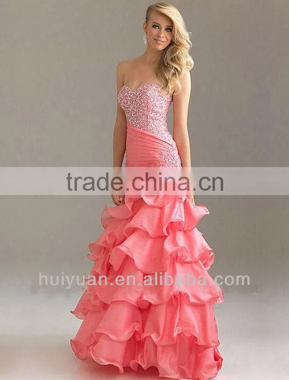 Backless Floor Length Heavy Beaded Red Mermaid Dress