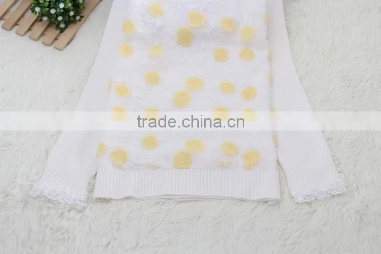 european style lace fashion hot sale factory price high neck kids sweater