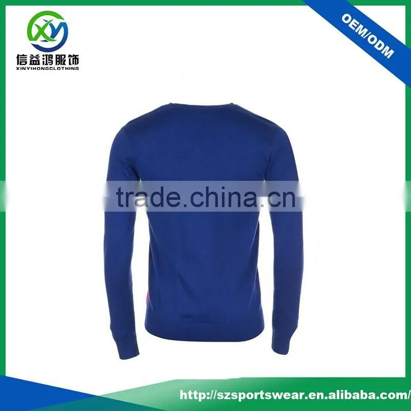 High Quality Diamond Pattern Stretch O Collar Men Knitwear
