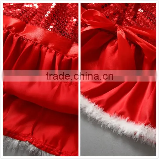Wholesale Fall New Arrival Sequined Sleeveless Baby Girl Christmas Princess Dress