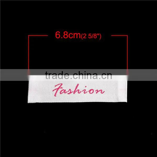 Fabric Woven Printed Labels Craft Rectangle White fashion " Patch Embroidery Badge