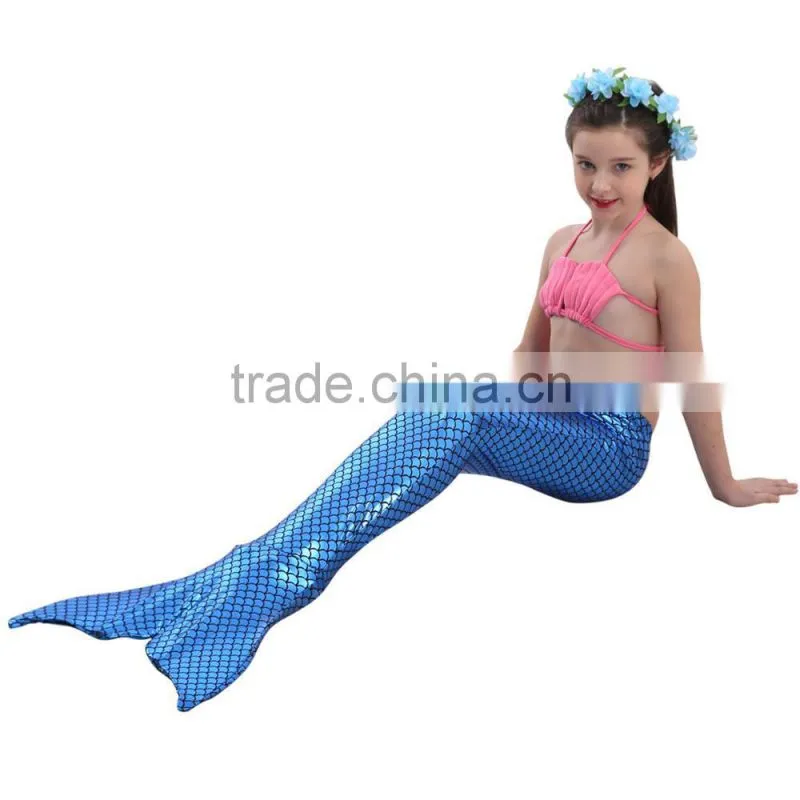 3pcs Swimmable Mermaid Tail with Monofin Swimming Mono Flippers Swimwear