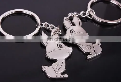 2014 Fashion New Lovely Rabbit Lovers Keychain Couple Valentine's Day Gift
