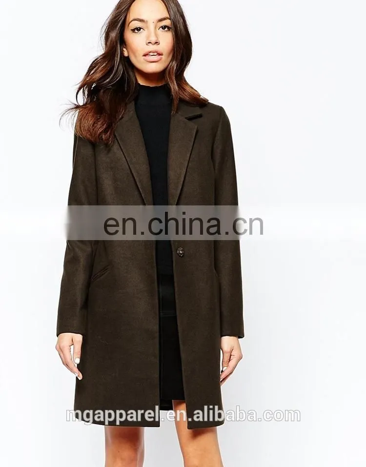 Cheap wholesale fashion coat woman winter clothes notch lapel long winter coat