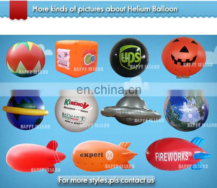 Orange Airship Shaped Cheap Inflatable Helium Balloon Advertising Airplane Balloon with Logo