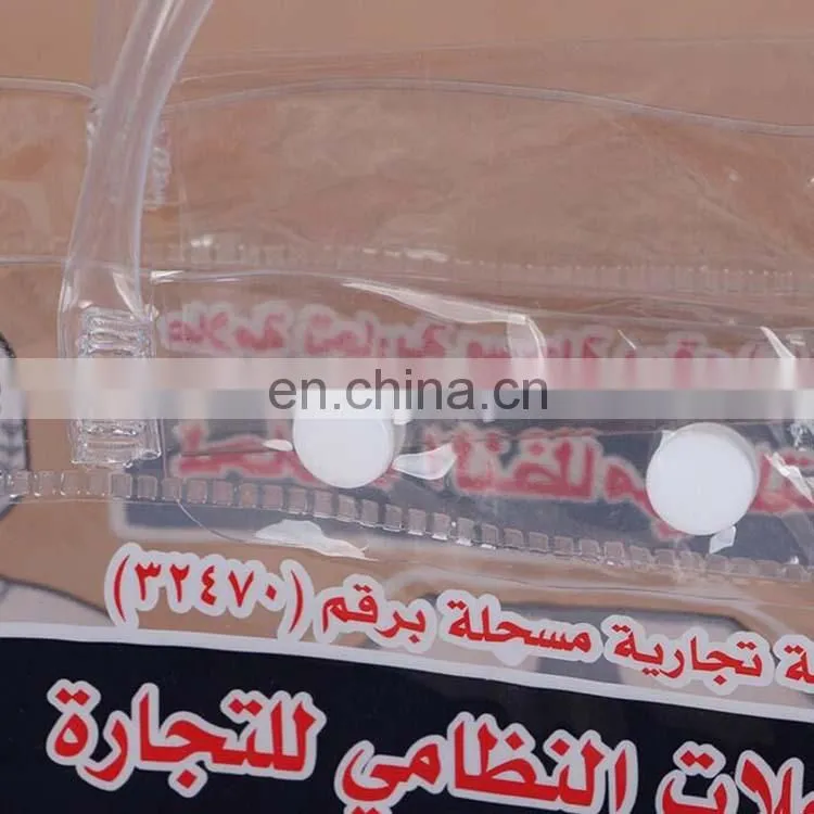 Transparent Wholesale Clear plastic shopping/clothing/gift pvc bag with handing button