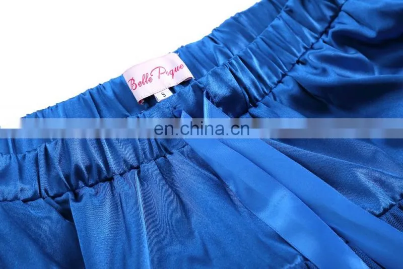 Belle Poque Luxury 3-Layers Soft Tulle Netting Blue Crinoline Petticoat Underskirt for Retro Vintage Dresses BP000226-4