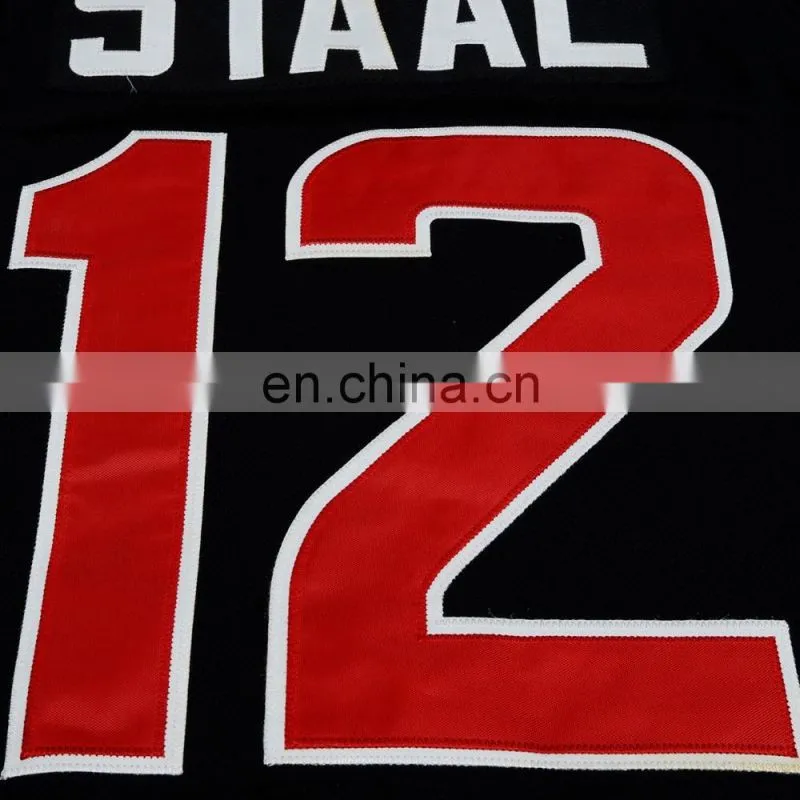 Wholesale customized team black embroidered hockey jersey