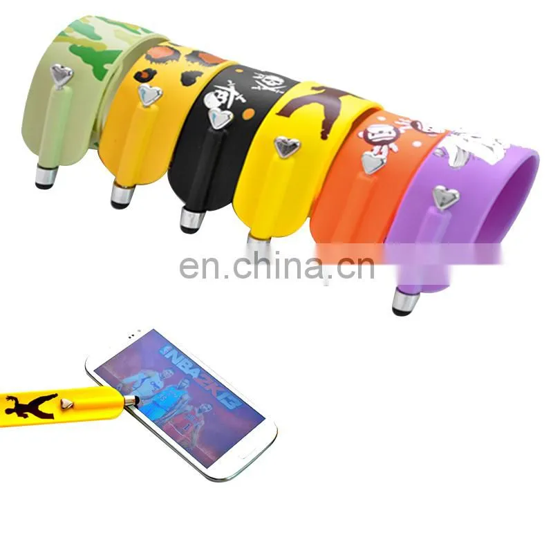 wholesale green printable customising rubber tip stylus pen