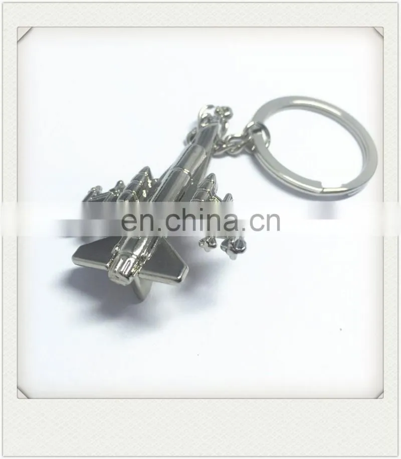 Custom logo metal airplane shaped keychain