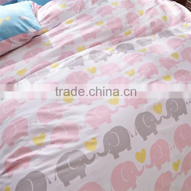 High quality 100% Cotton animal printed cartoon bedding sets kids queen size bed sheets