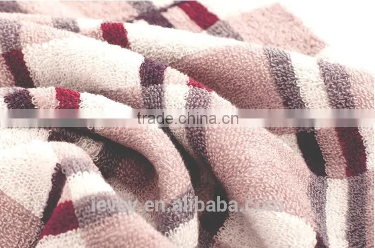 Traditional style stripe fabric jacquard home use towel canbe add your logo from China manufactory
