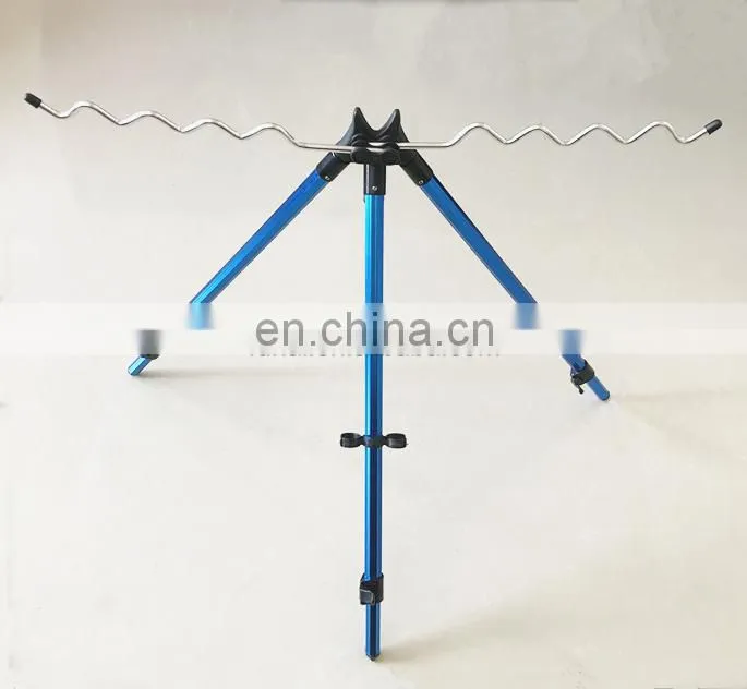 Outdoor Fishing Rod Telescopic Support 9 Rods Holder Sea Beach Fishing Rod Rests Tripod Stand Holder
