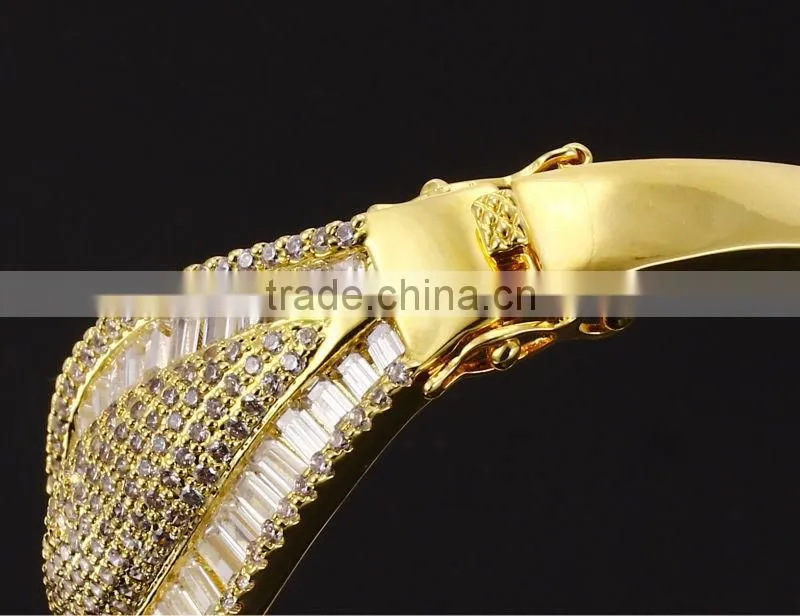 Exclusive Design Alibaba com Baguette Cut CZ New Bridal Jewelry Leaf Shape Bangle