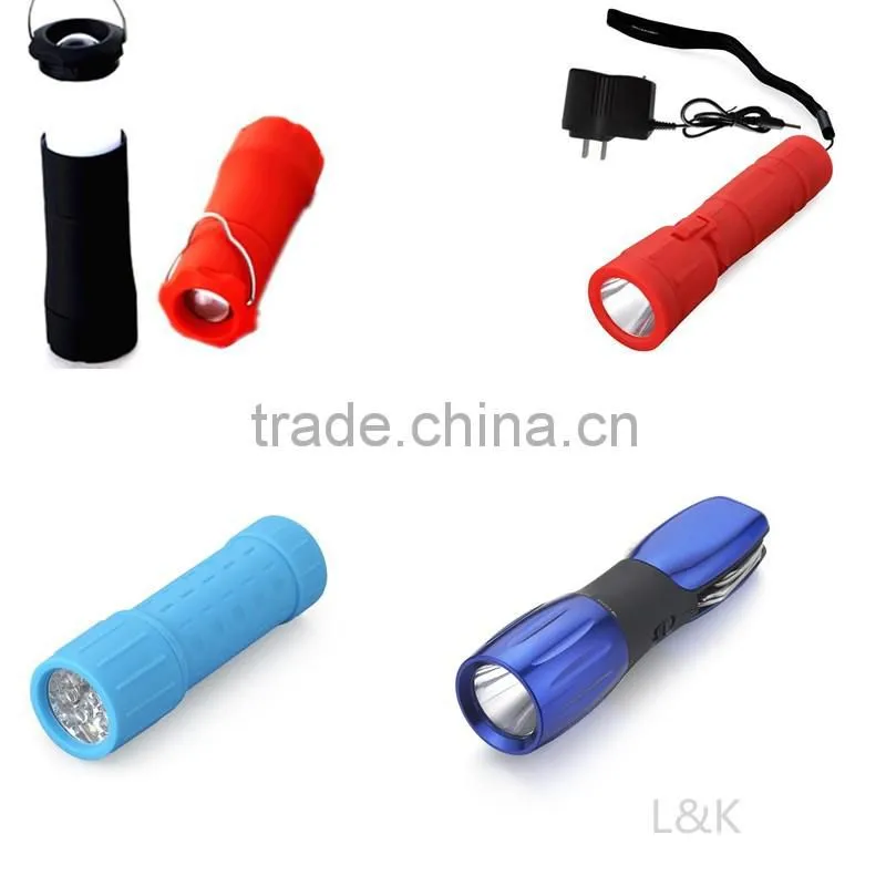 cheap colorful bulk led flashlight torch/led flat torch