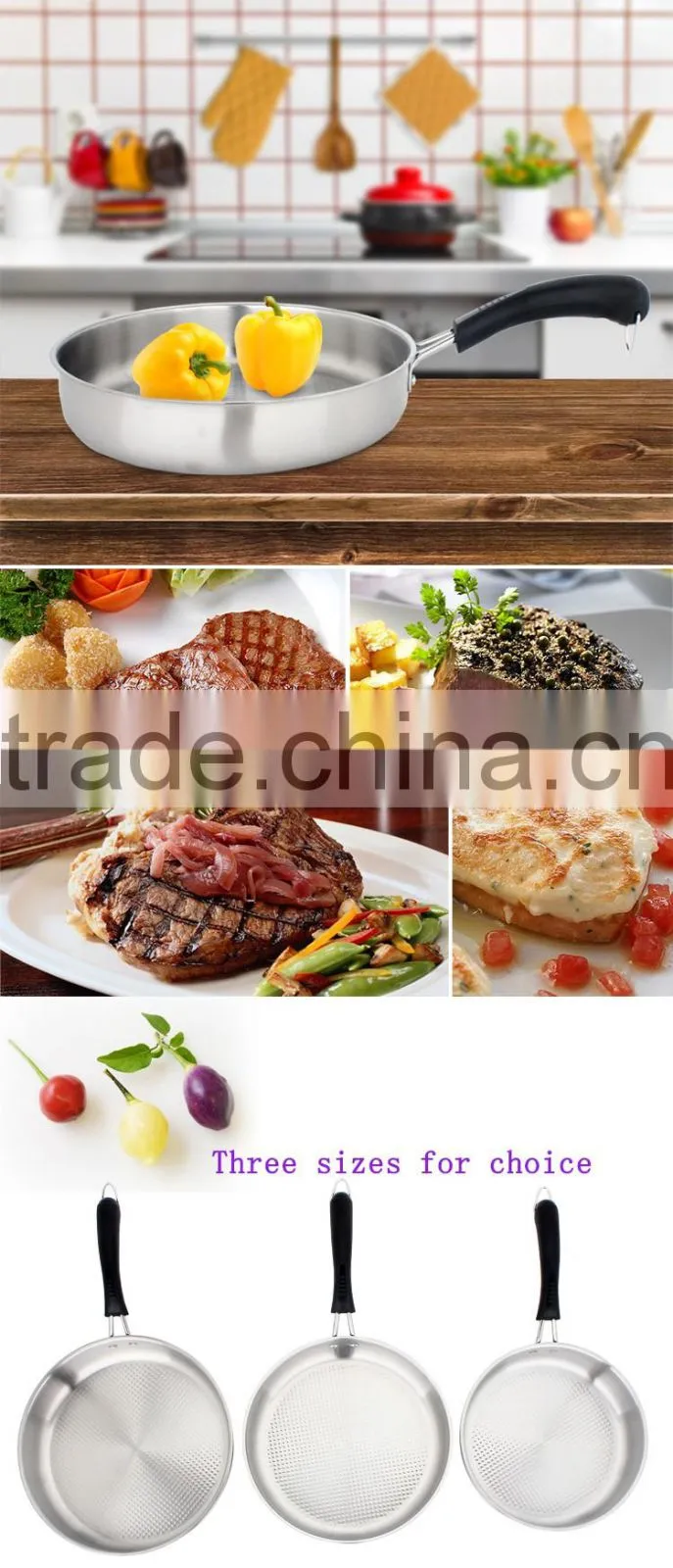 Hot Sale Stainless Steel Multi Skillet Induction Frying Pan Wall Clock