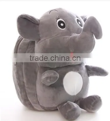 plush animal backpack with colorful elephant design