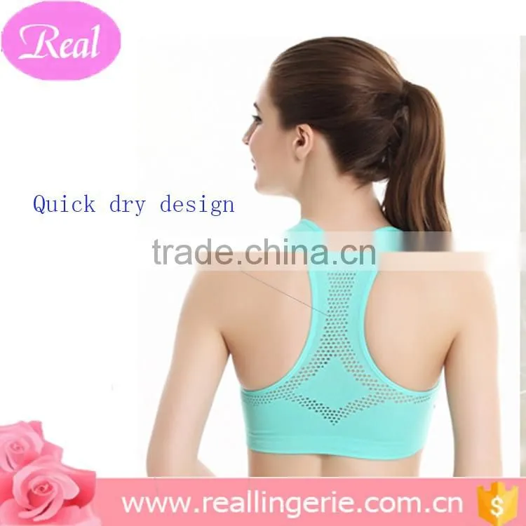 High resilient triangle hollow out vest sports bra