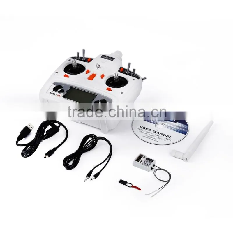 White Walkera DEVO 10 10CH 2KM 2.4Ghz Telemetry Function RC Transmitter