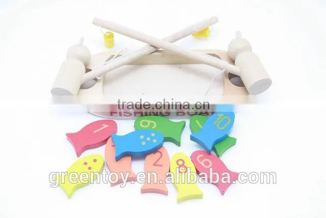 wooden magnetic block fishing games
