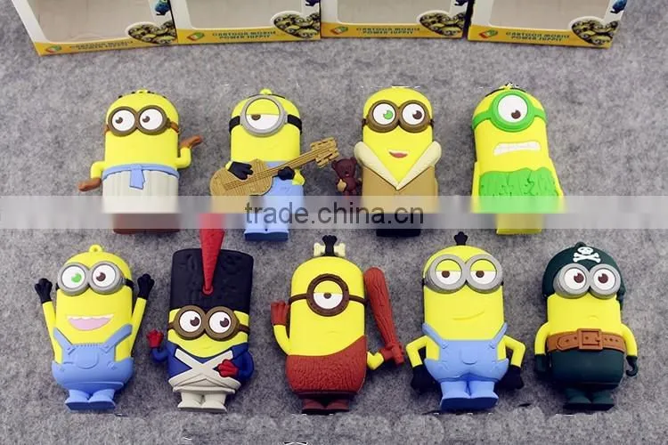 (Hot Sale) High Quality Cartoon Power Bank Despicable Me Design Mini Power Bank cute silicone power charger