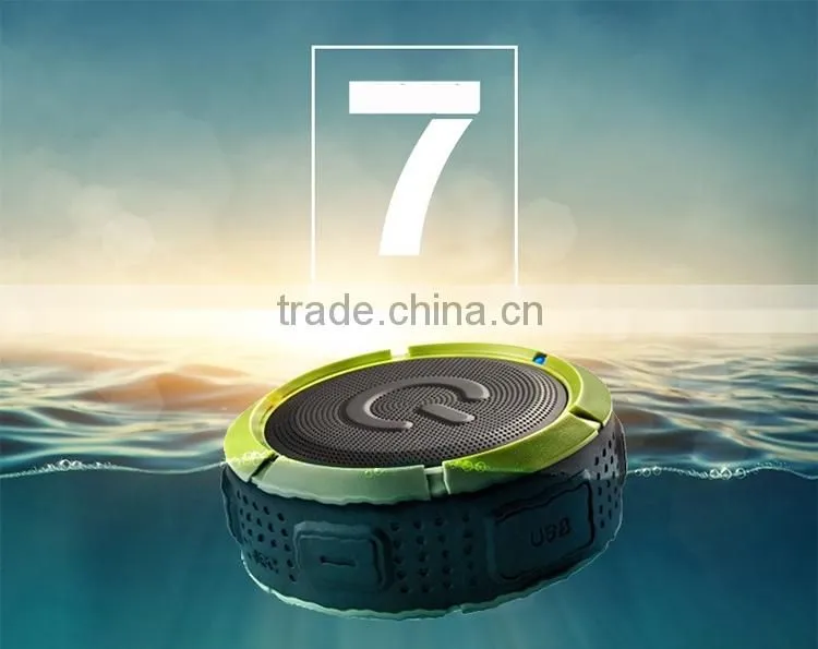 (Hot) 2016 Bluetooth Waterproof Speaker with hook, Portable Bluetooth Speaker, waterproof bluetooth speaker with suction cup