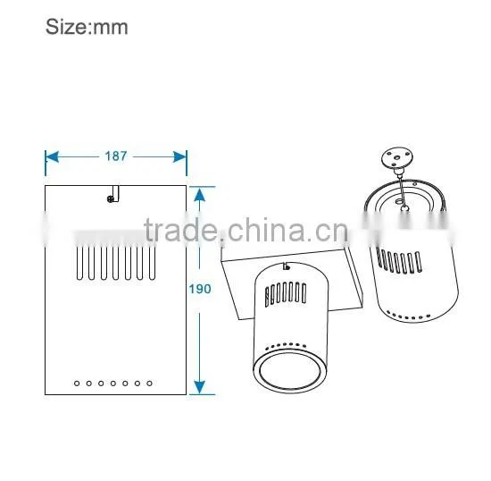 Adjustable 50 w Surface mounted LED cob downlight ra>80