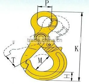 high quality g100 european type eye self-locking hook