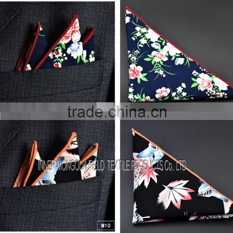Men's Business Casual Square Cotton Flower Handkerchief Towels