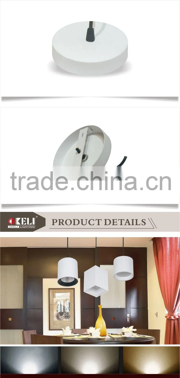 Thick and thin cylinder shape hanging led pendant lamp