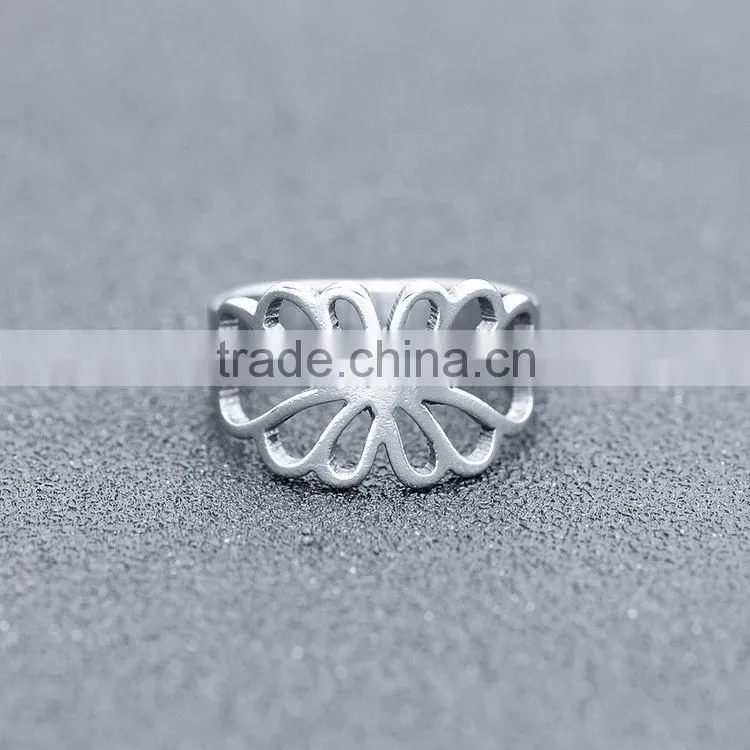 2016 Korean Style Fancy Shaped Stainless Steel Hollow Ring
