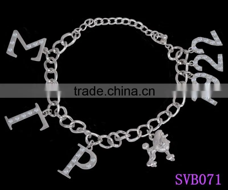 Vnistar hot sellers alloy sigma gamma rho chain and link bracelets girls' fashion greek bracelets 2016 cheap