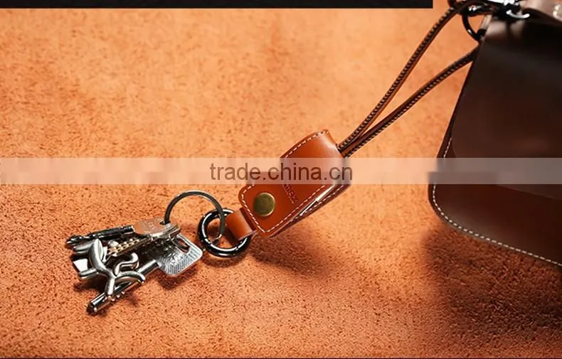 Remax RC-034i Genuine Leather Key Ring USB Cable for iPhone 6 6s Plus SE Cord Special Strap Design 32cm Cable For IOS TB-0389
