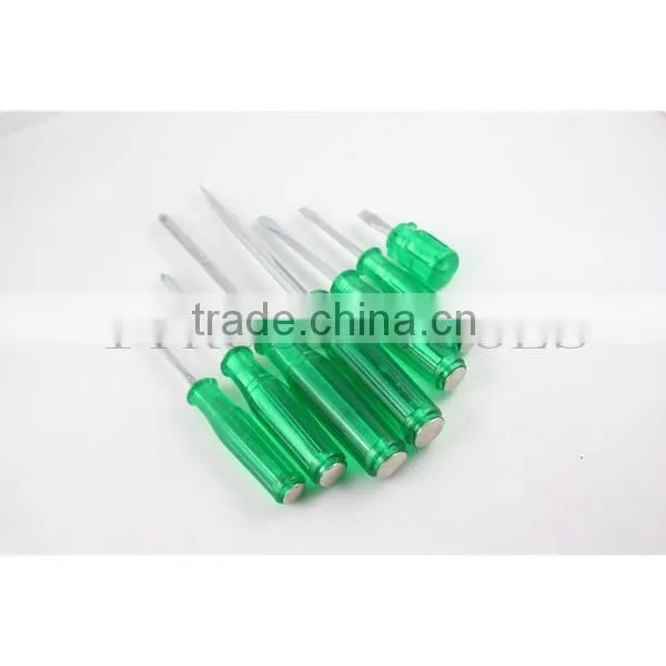 7pcs Square screwdriver set green transparent hand with tools bag SD3112