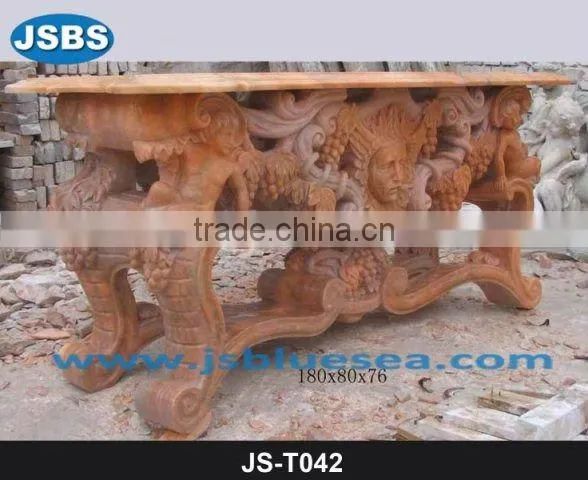 Garden Stone Table with Statue Base