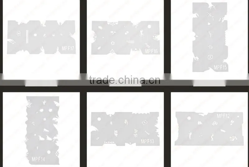 wholesale !MPF-1/2/3/17/18 airbrush nail stencil, more than 100 desing stencil for beauty nail