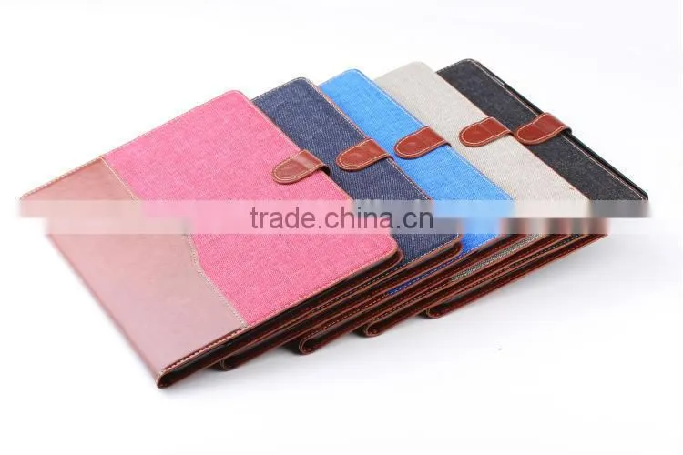 Genuine PU leather Flip stand smart Cover For iPad Air 2 iPad 6 with button close