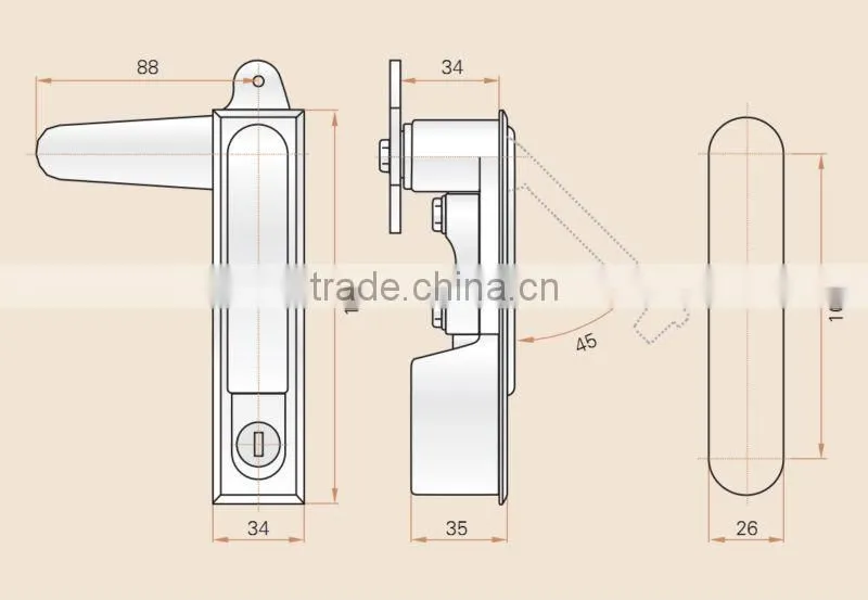 Adjustable Industrial Electrical Cabinet Door Lock