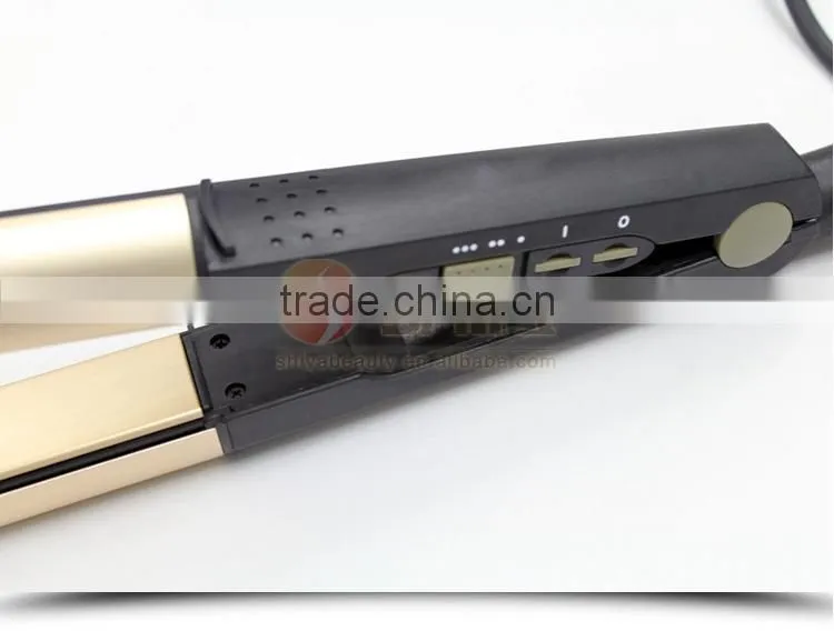 Buy multi-function titanium flat iron newest design 2 in 1 hair straightener/curling iron in china market SY-862