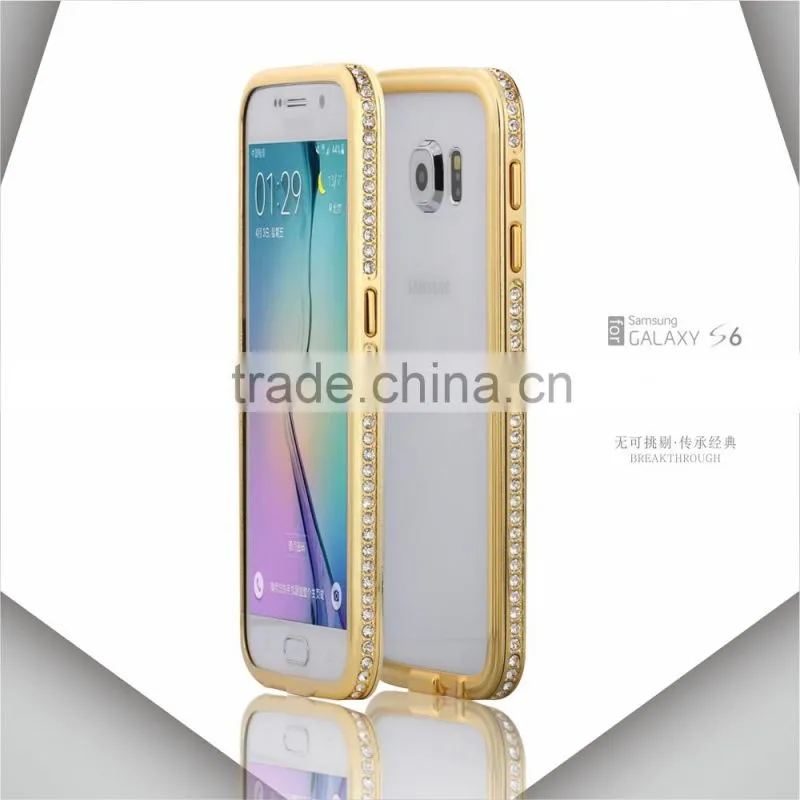 Whosesale Metal Bumper Cover for Samsung Galaxy S6 with Diamond