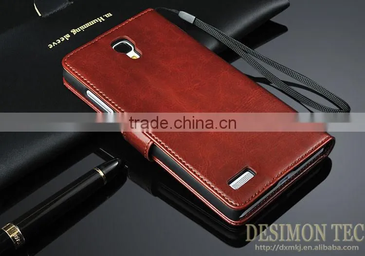 Crazy horse Custom LOGO Cheap price for Xiaomi Redmi Note leather case