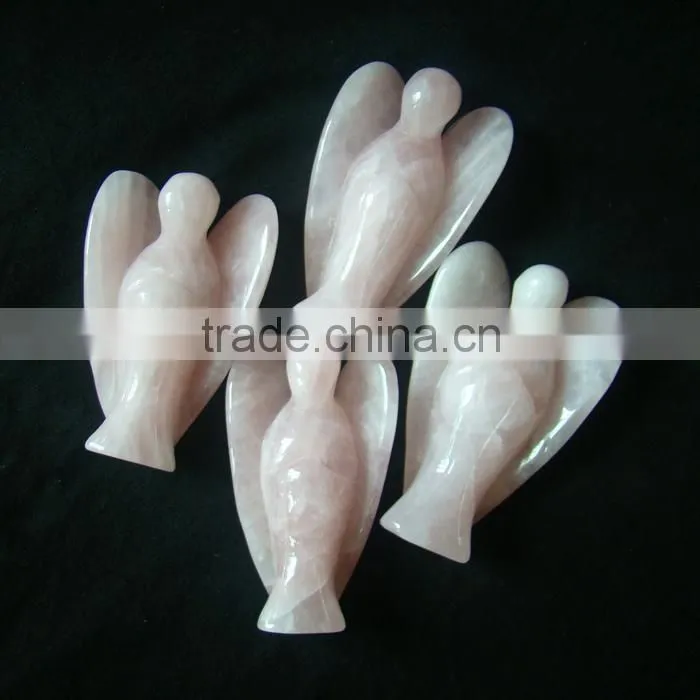 CH-AS04 New Fashion Gift Decoration Carving Natural Rose Crystal Angel